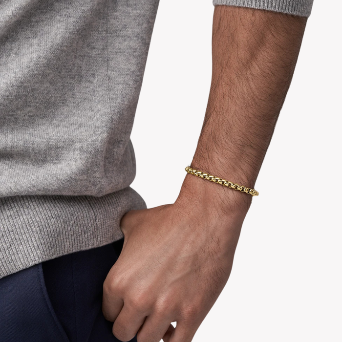Fossil Men's Gold-Tone Bracelet, Chain Link | JF04561710