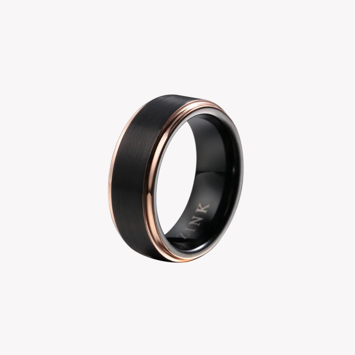 Zink Men's Rose Gold & Black Ring | Zjrg030tb