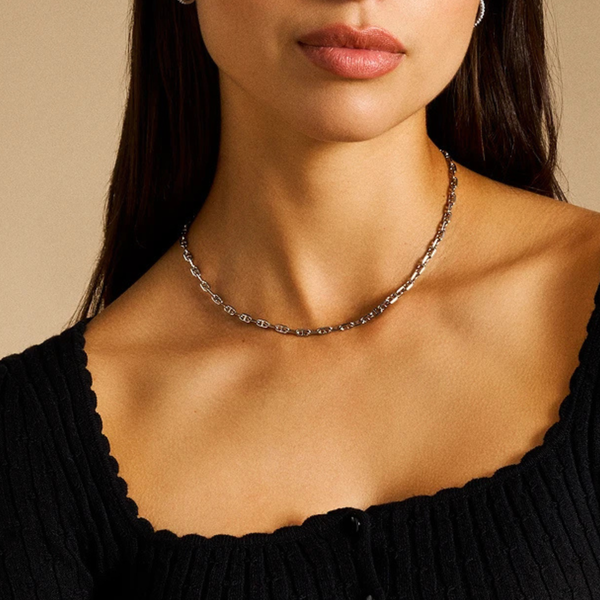 Fossil Women's Silver Bracelet, Double-Wrap Chain | JA7245040