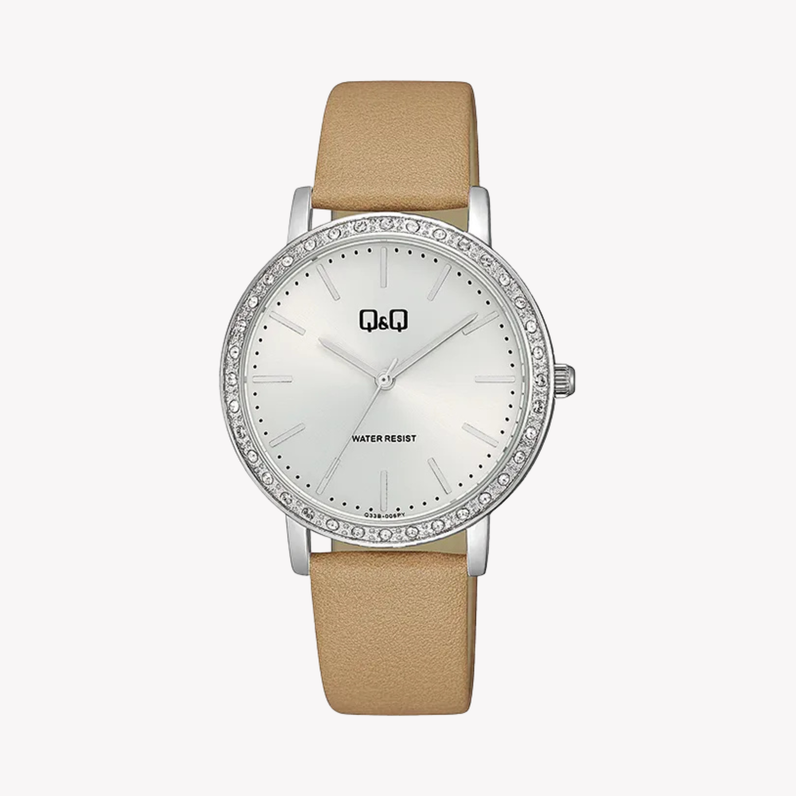 Q&Q Women's Silver & Brown Watch, Silver Dial | Q33B-006PY