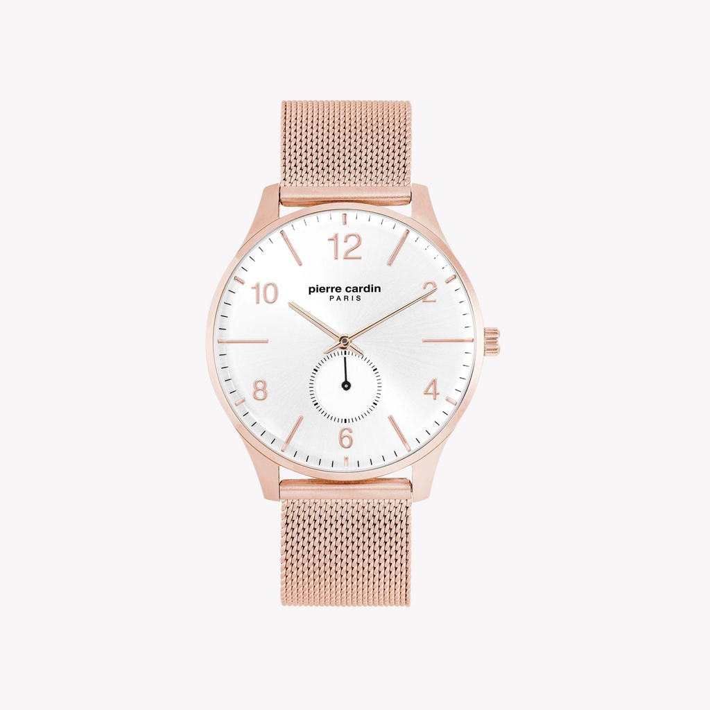 Pierre Cardin Men's Rose Gold Stainless Steel Watch, White Dial | Pc902671f131