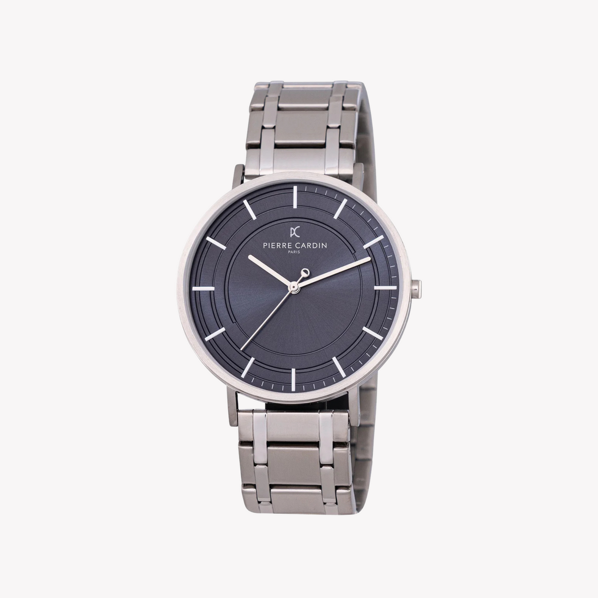 ساعة بيير كاردان CBN.3032 الفاخرة للرجال - معدن فضي أنيق وميناء أزرق