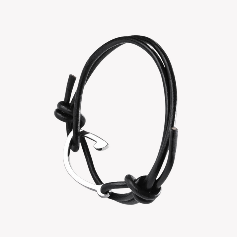 Zink Men's Black & Silver Stainless Steel & Leather Bracelet | Zjbc024lpb