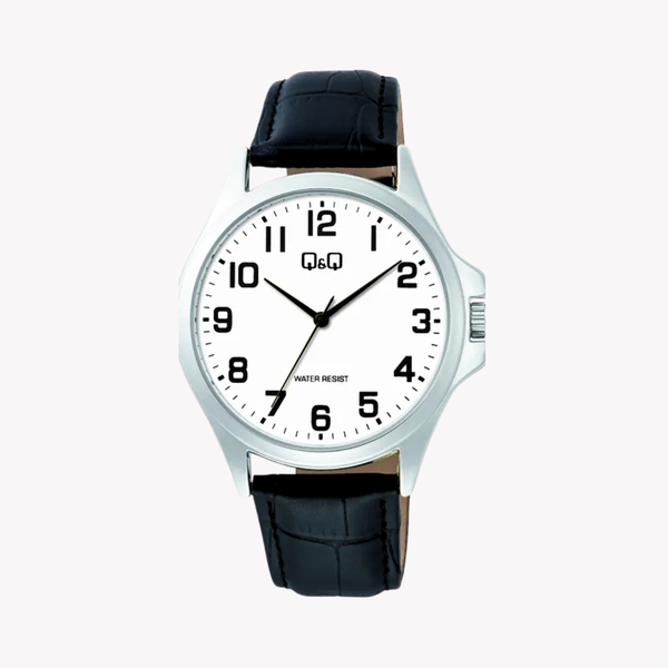 Q&Q Men's Silver Watch, White Dial | C36A-013PY
