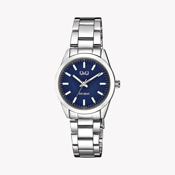 Q&Q Women's Silver Watch, Blue Dial | Q82A-002PY