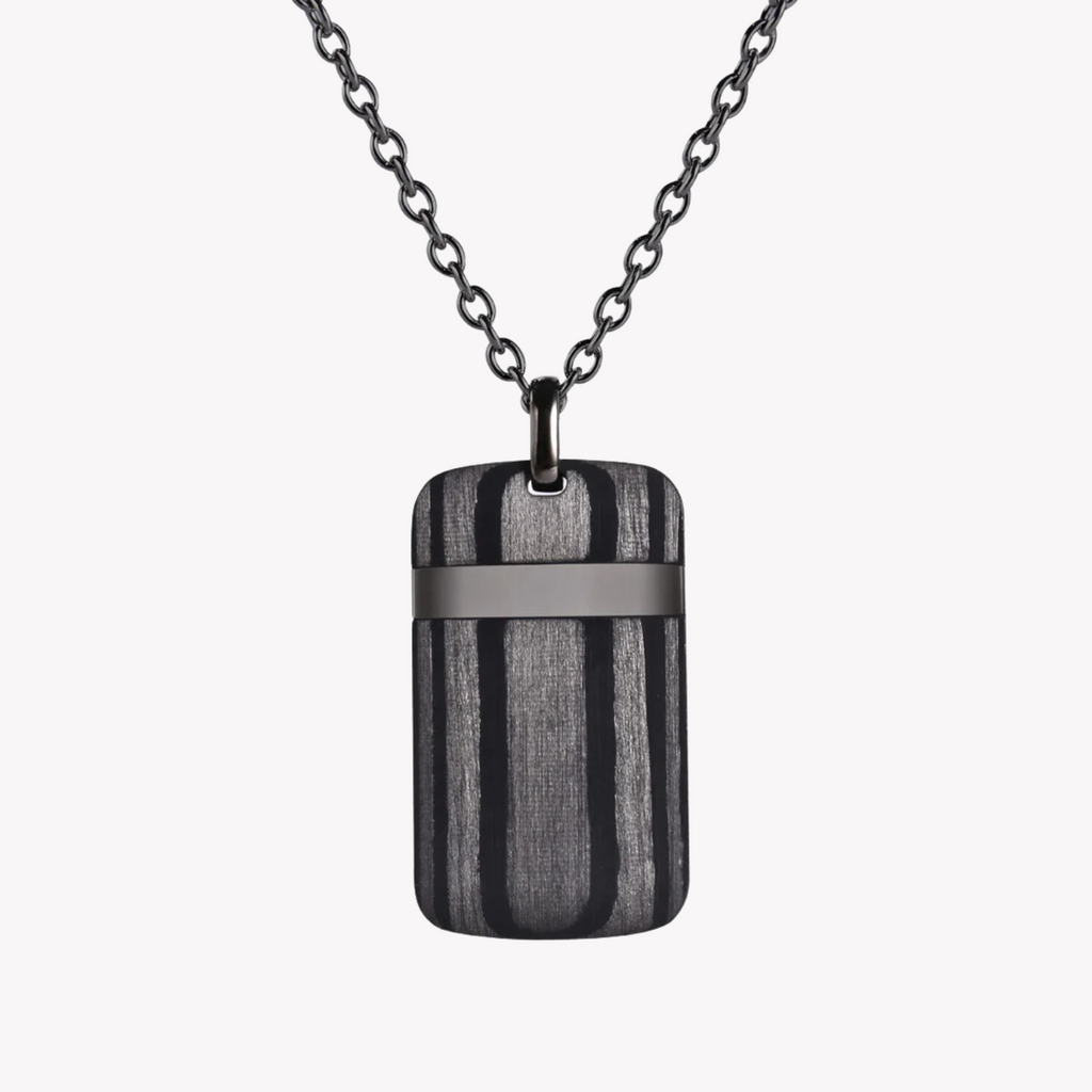 Zink Men's Stainless Steel & Carbon Fiber Necklace | Zjpd0178