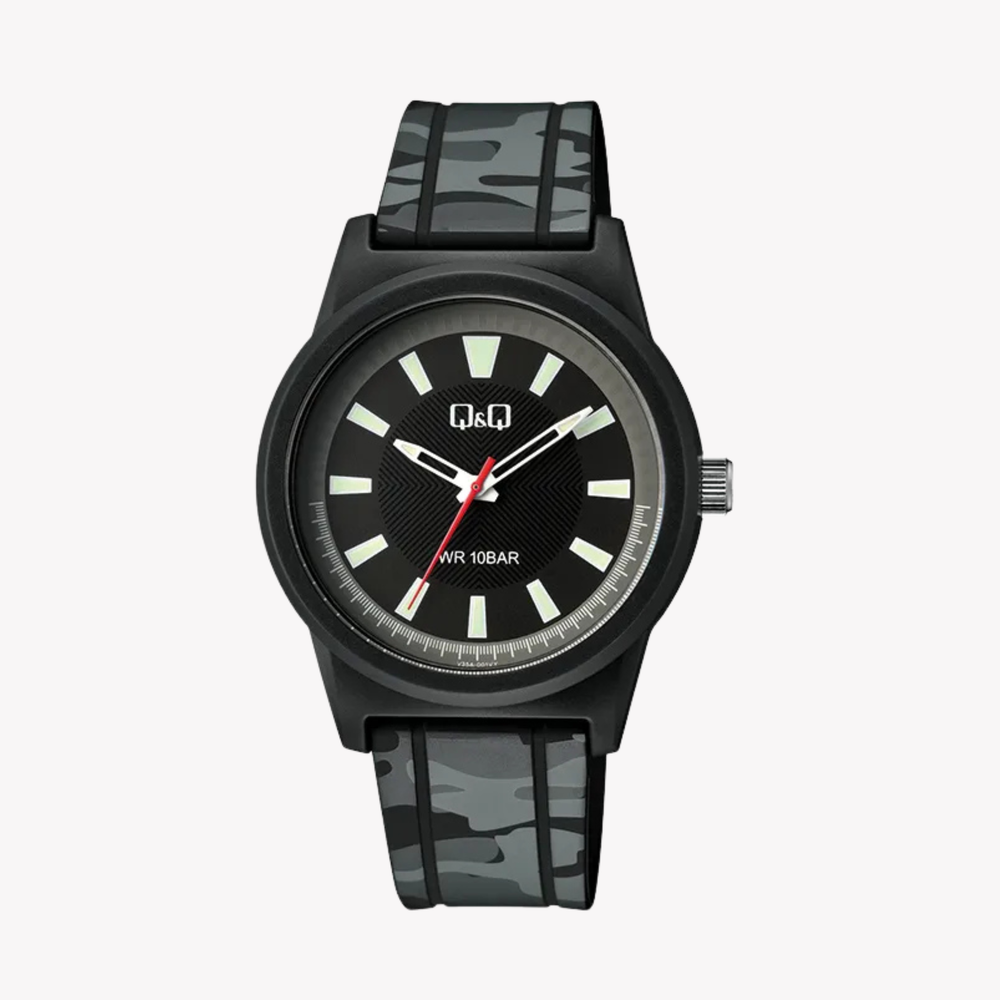 Q&Q Men's Black Men's Watch, Black Dial | V35A-001VY
