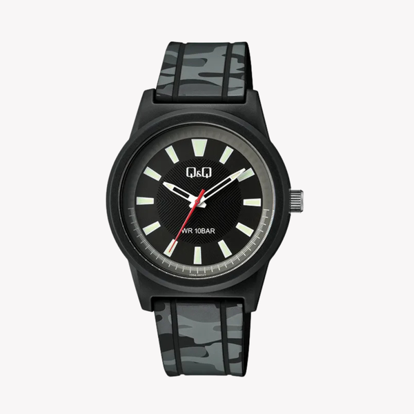 Q&Q Men's Black Men's Watch, Black Dial | V35A-001VY