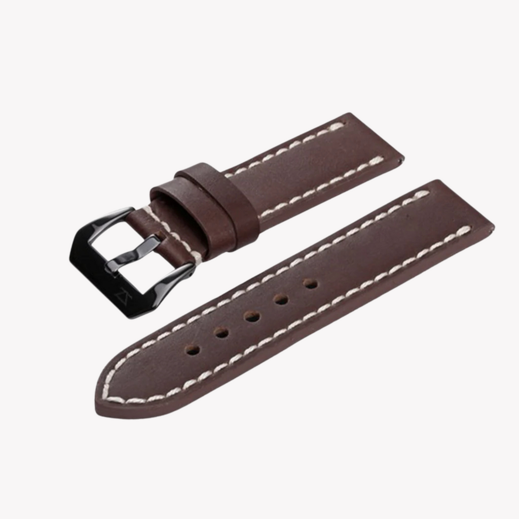 Zink Men's Leather Watch Band - Brown | Zlb004dbwb
