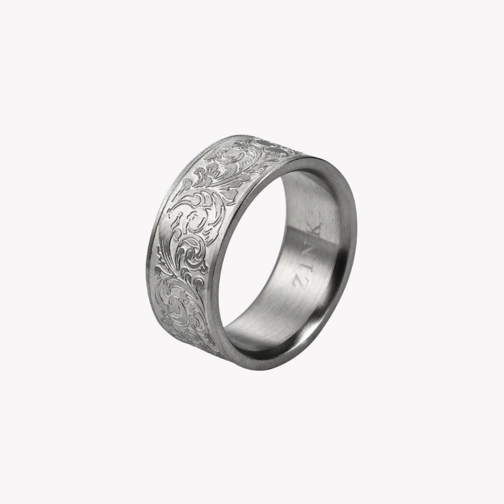 Zink Men's Silver Stainless Steel Ring | Zjrg038s