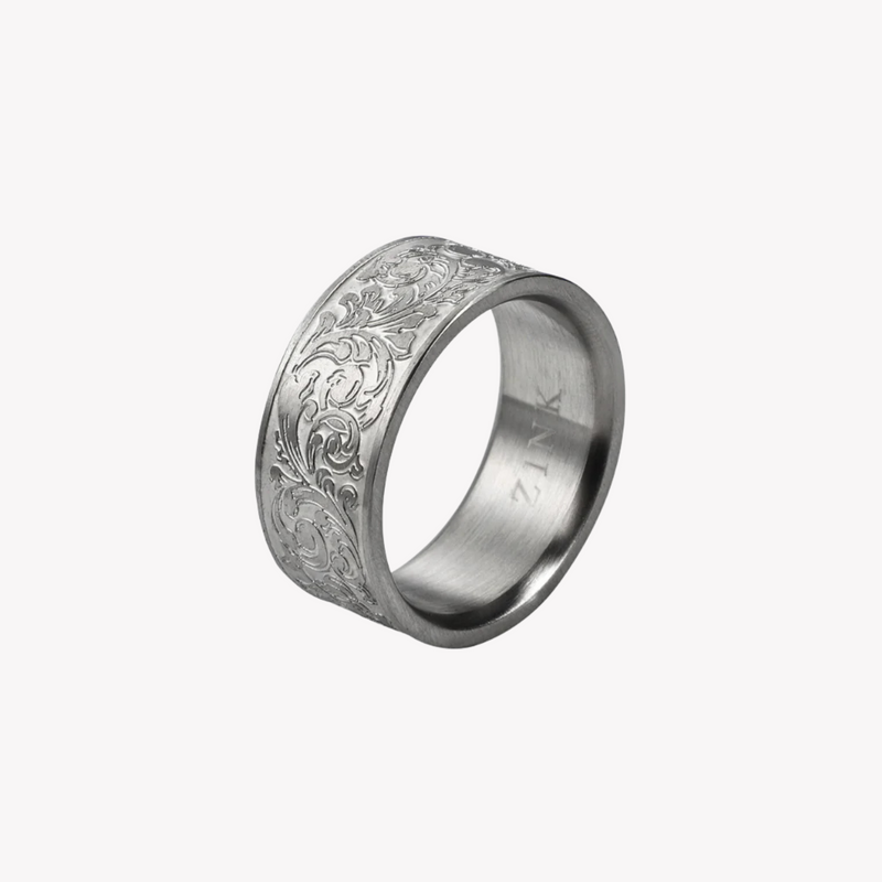 Zink Men's Silver Stainless Steel Ring | Zjrg038s