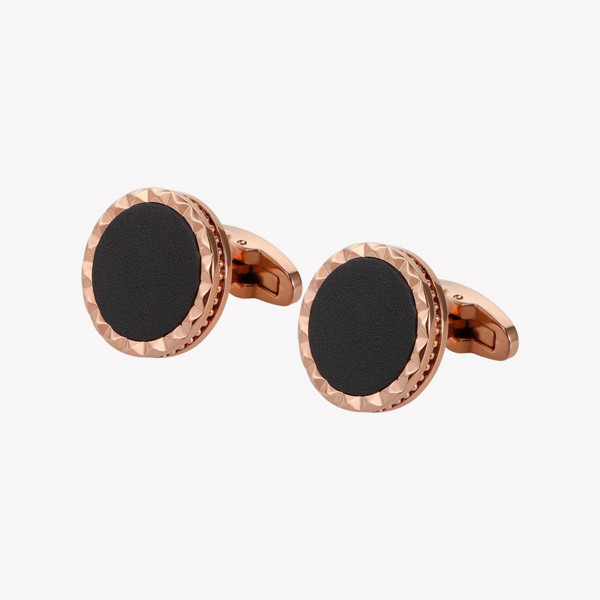 Zink Men's Rose Gold & Black Cufflink | Zjcl003rg