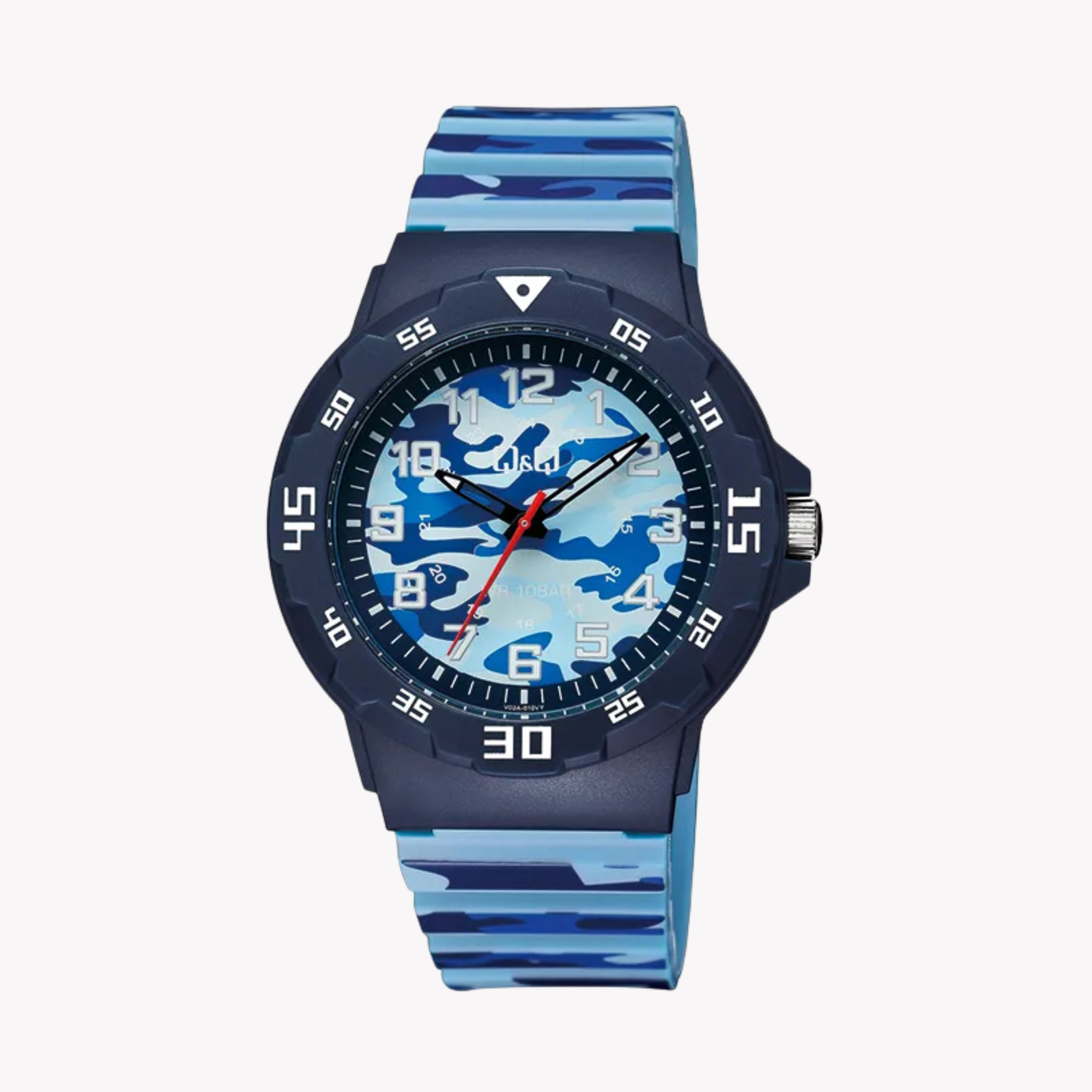 Q&Q Men's Blue Men's Watch, multicolor camouflage Dial | V02A-010VY