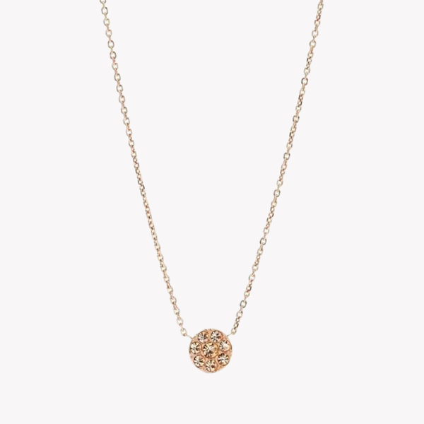 Fossil Women's Rose Gold Necklace, Peach Crystals | JF00846791