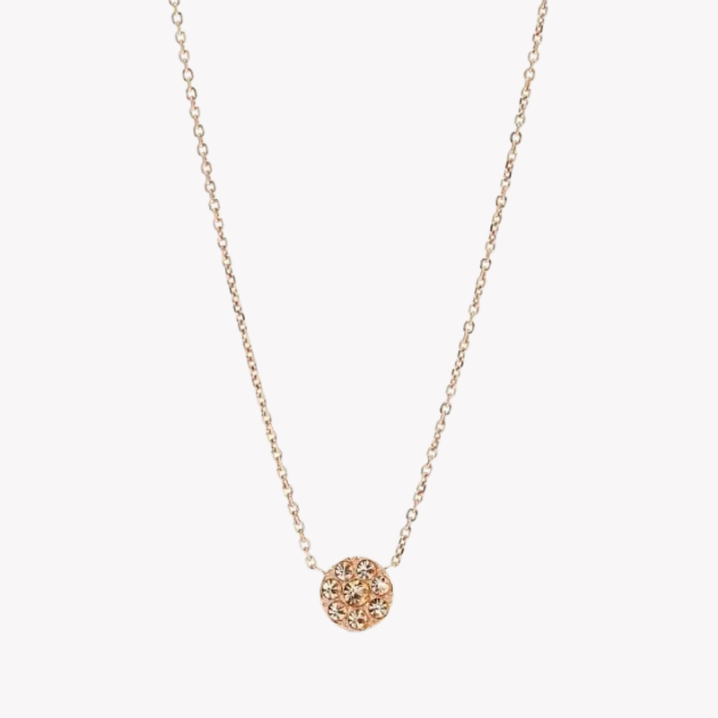 Fossil Women's Rose Gold Necklace, Peach Crystals | JF00846791