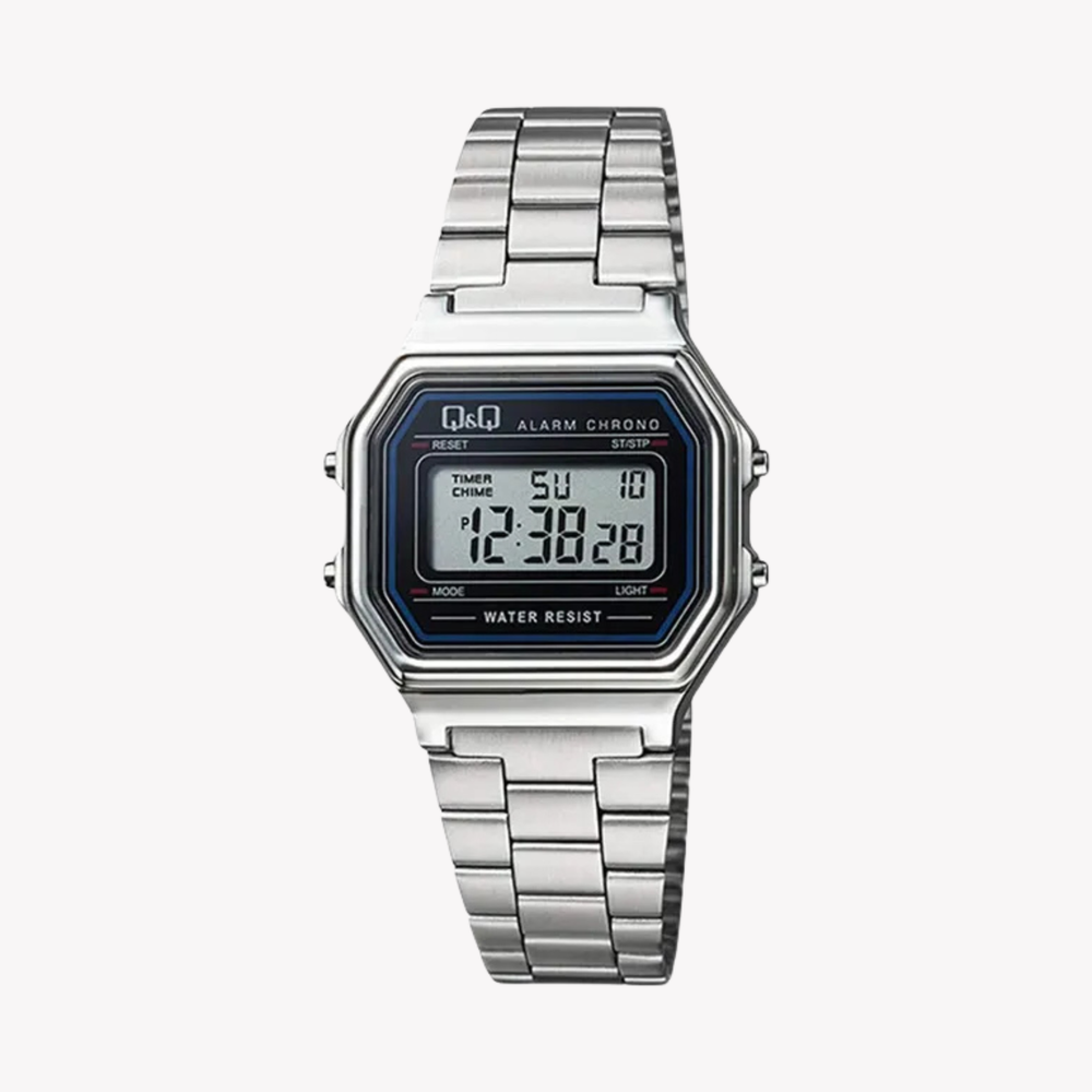 Q&Q Men's Silver Men's Watch, Grey Digital Dial | M173J001Y