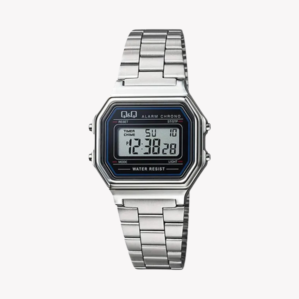Q&Q Men's Silver Men's Watch, Grey Digital Dial | M173J001Y