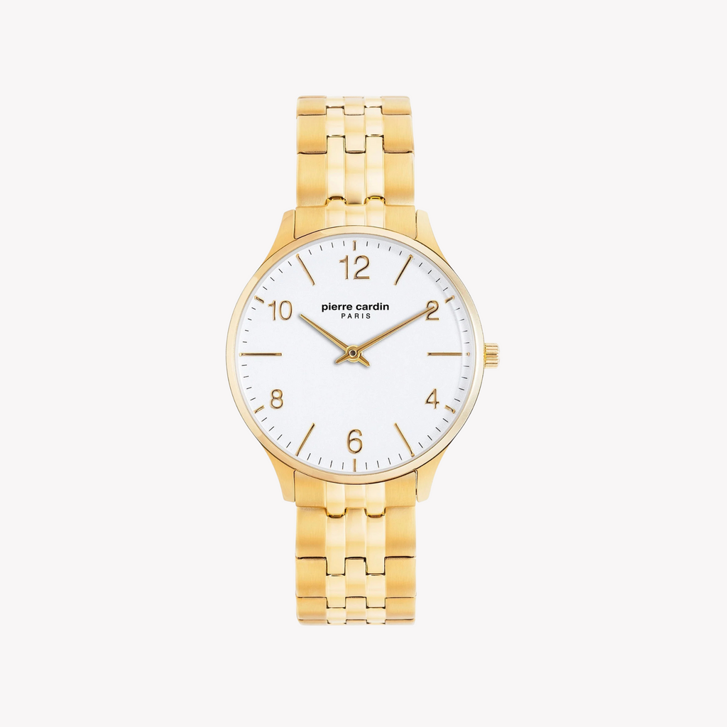 Pierre Cardin Women's Gold Watch, White Dial | Pc902722f119