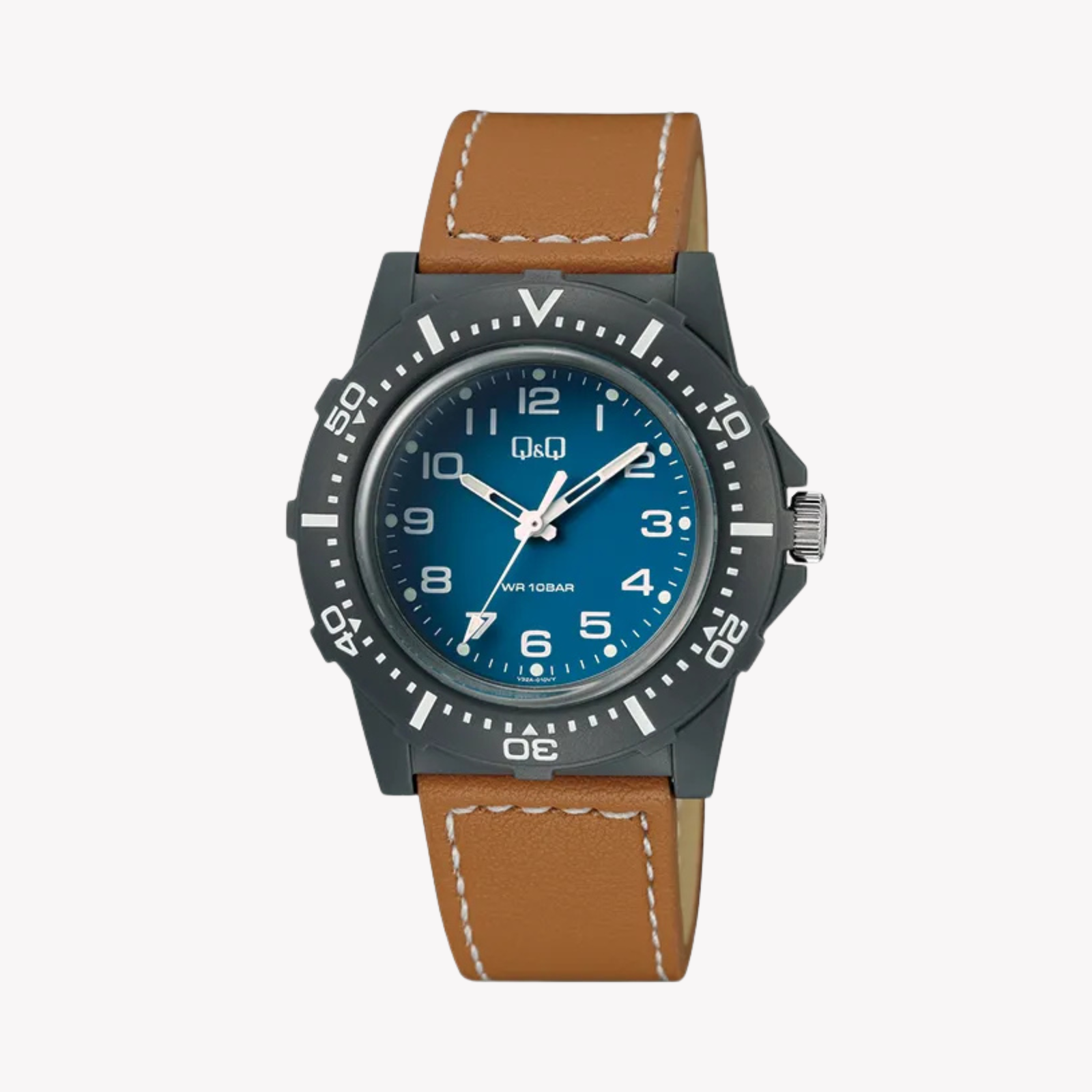 Q&Q Men's Black Watch, Blue Dial | V32A-010VY