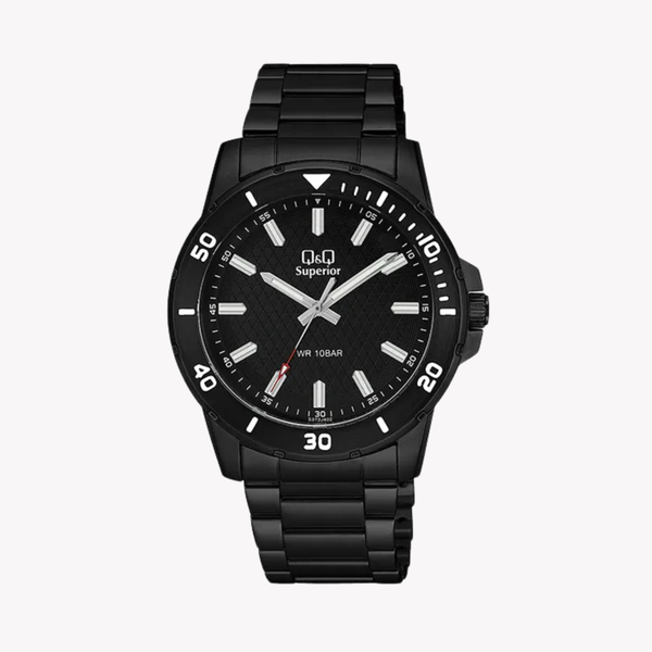 Q&Q Men's Black Watch, Black Dial | S372J402Y