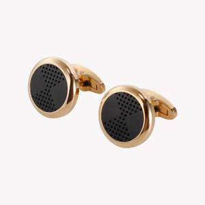 Zink Men's Gold & Black Cufflink | Zjcl002g by i-watch