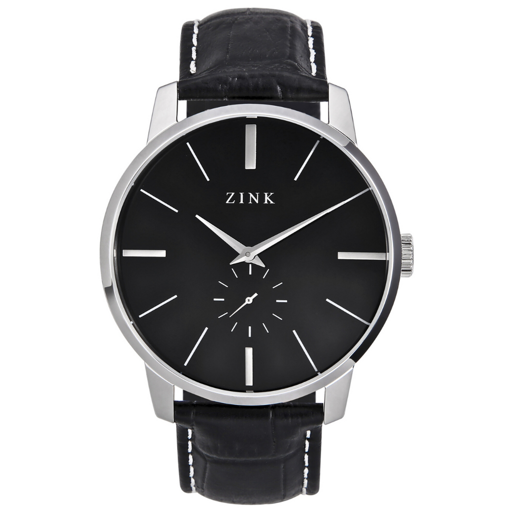 ZINK ZK126G5LS-21 ELEGANT CLASSIC - TIMELESS MEN'S WATCH with black leather band and striking black dial