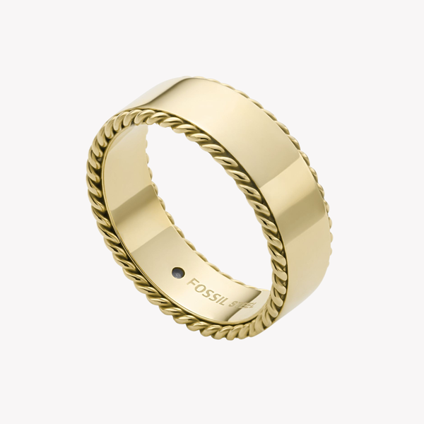 Fossil Women's Gold-Tone Ring, Stacked Band Design | JF04135710508