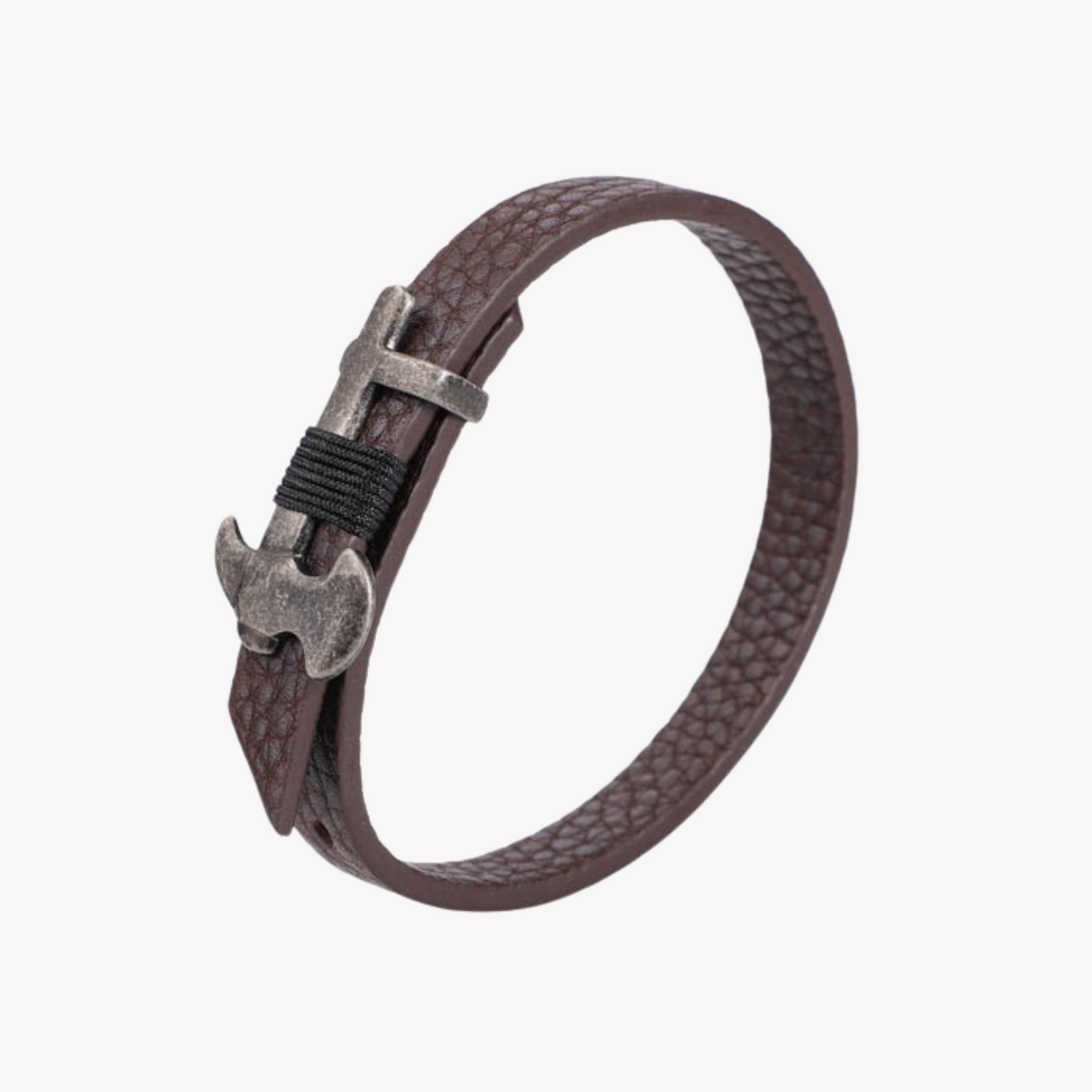 Zink Men's Brown Stainless Steel & Leather Bracelet | Zjbc045br by i-watch