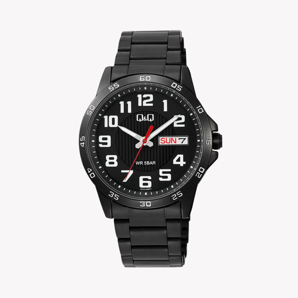 Q&Q Men's Black Watch, Black Dial | A37A-006PY