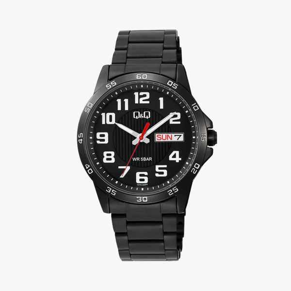 Q&Q Men's Black Watch, Black Dial | A37A-006PY