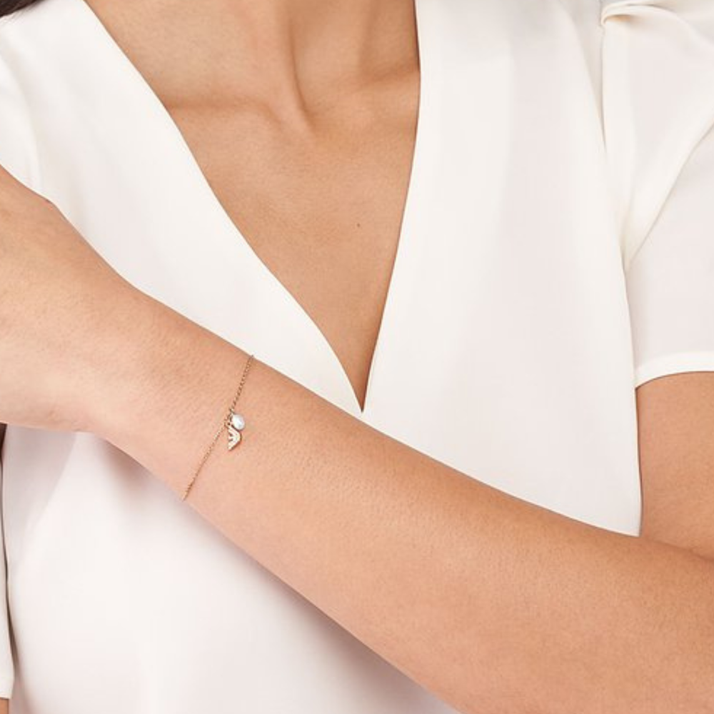 Emporio Armani Women's Rose Gold Bracelet, Mother of Pearl Logo | EG3575221