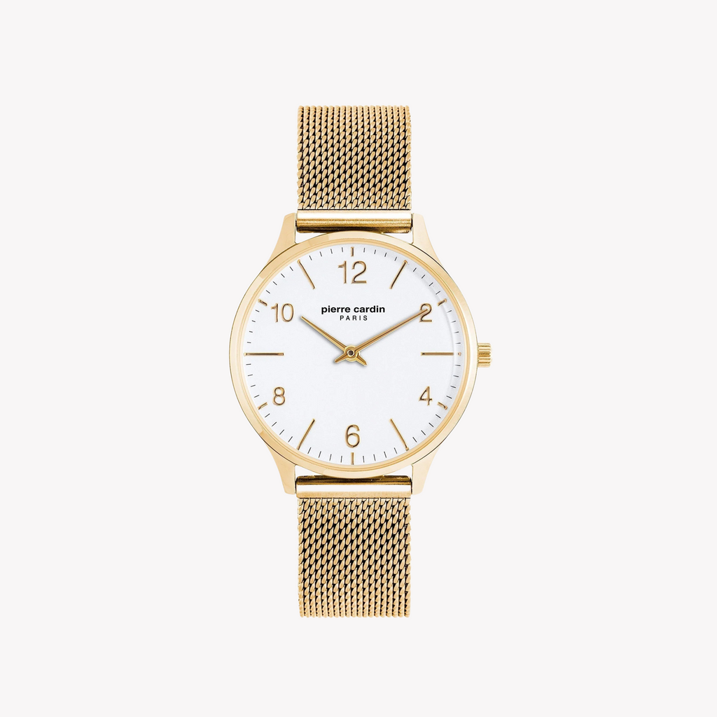 Pierre Cardin Women's Gold Watch, White Dial | Pc902722f118