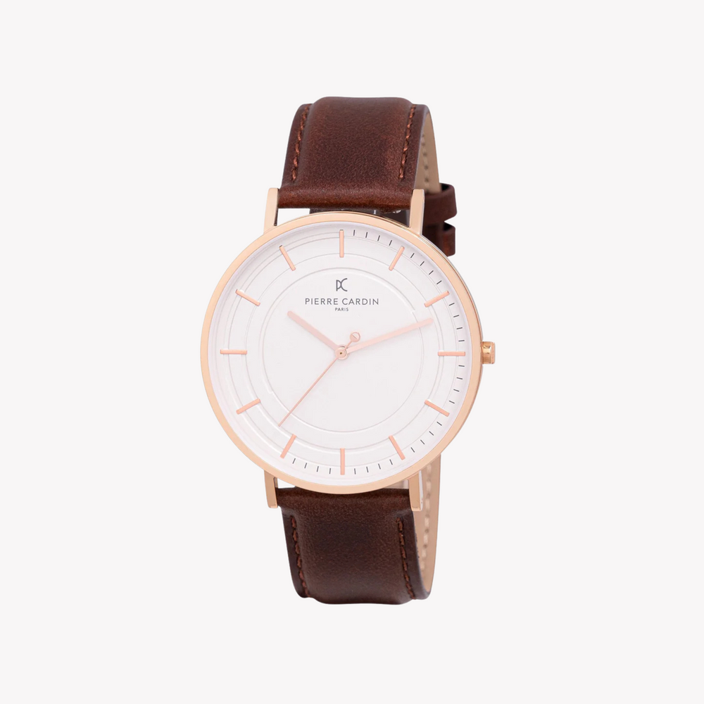 Pierre Cardin Men's Rose Gold Watch, Brown Leather | Cbn.3034 by i-watch