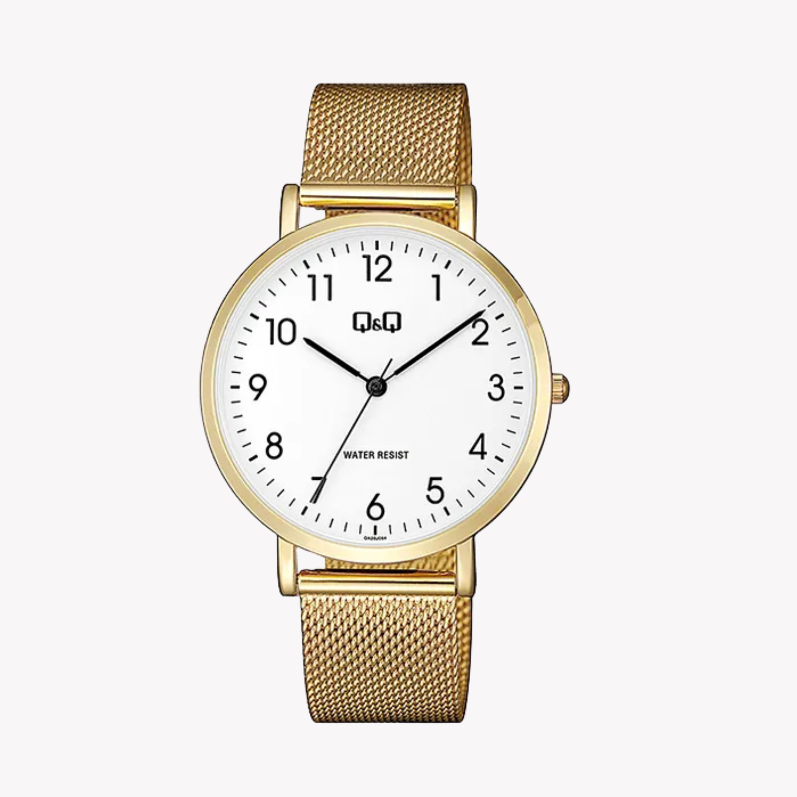 Q&Q Men's Gold Watch, White Dial | QA20J054Y