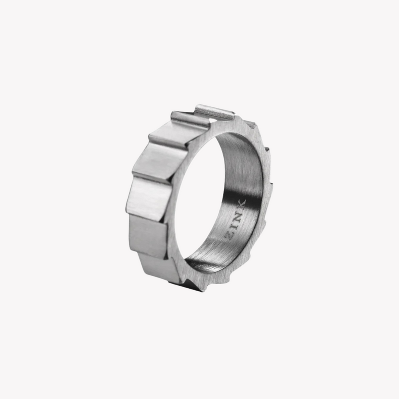 Zink Men's Silver Stainless Steel Ring | Zjrg032sm