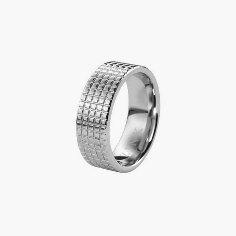 Zink Men's Silver Stainless Steel Ring | Zjrg014ssp