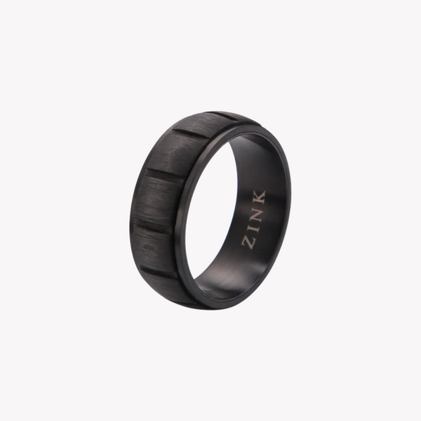 Zink Men's Gun Stainless Steel & Carbon Fiber Ring | Zjrg028gn