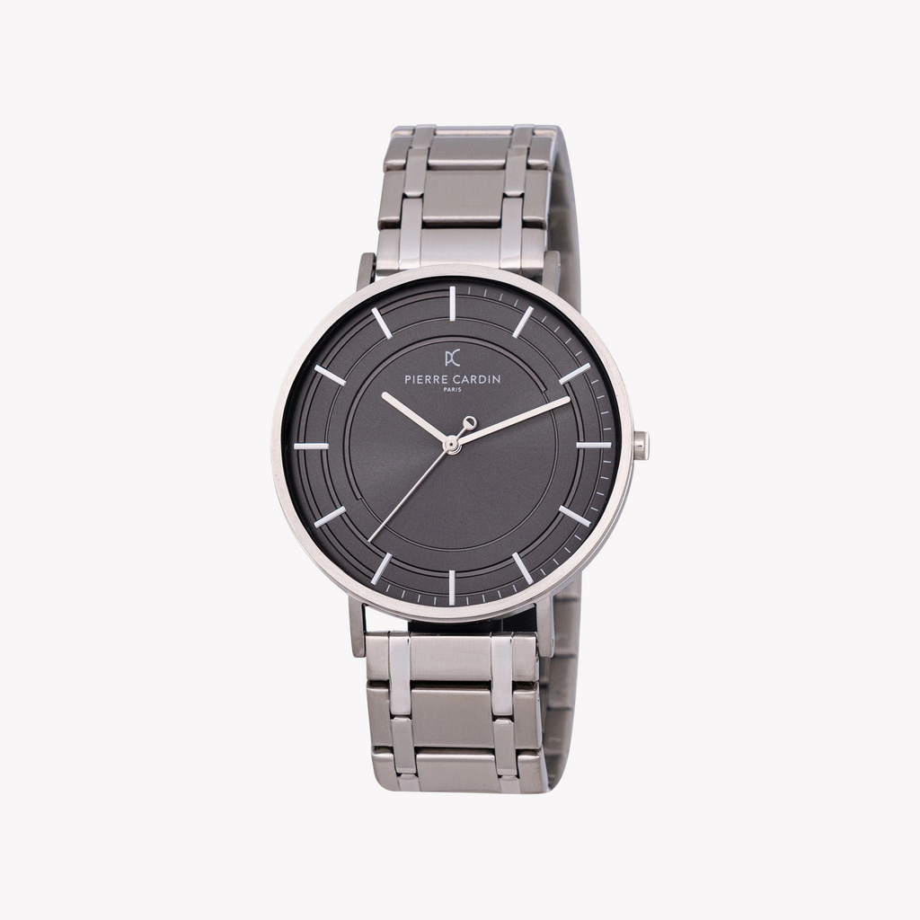 PIERRE CARDIN CBN.3033 LUXUS-HERRENUHR AUS METALL MIT SILBERNEN ZIFFERBLATT – ELEGANTER ZEITMESSER