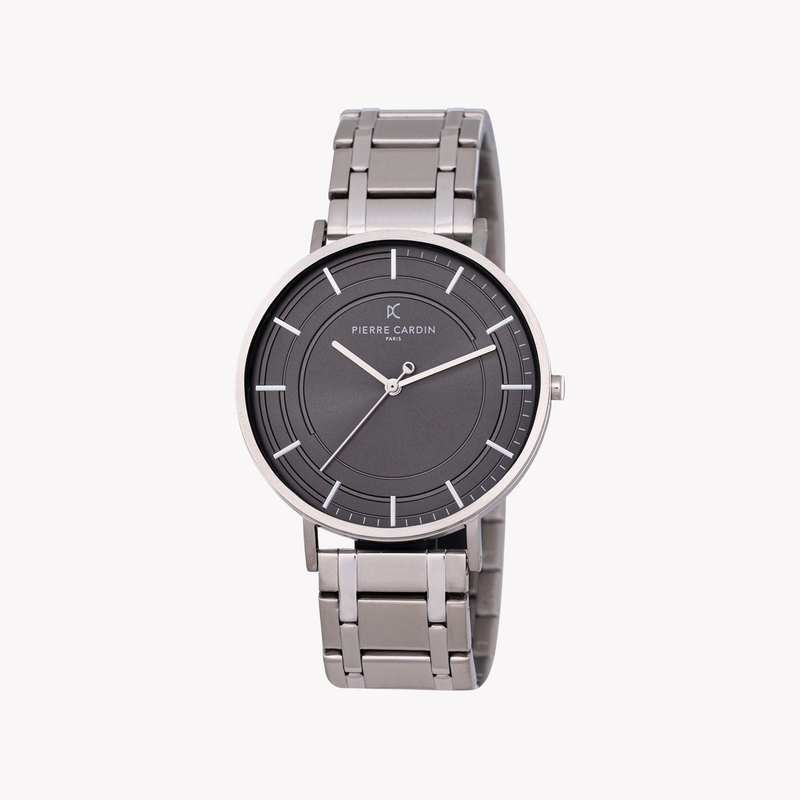 Pierre Cardin Men's Silver Metal Watch, Black Dial | Cbn.3033 by i-watch
