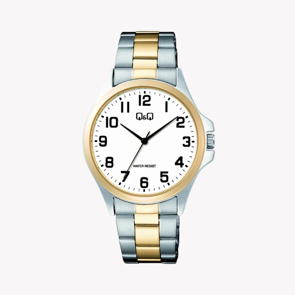 Q&Q Men's Silver Watch, White Dial | C36A-017PY