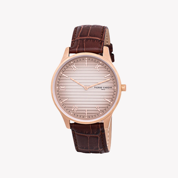 Pierre Cardin Men's Rose Gold Watch, Beige Dial | Cba.4021