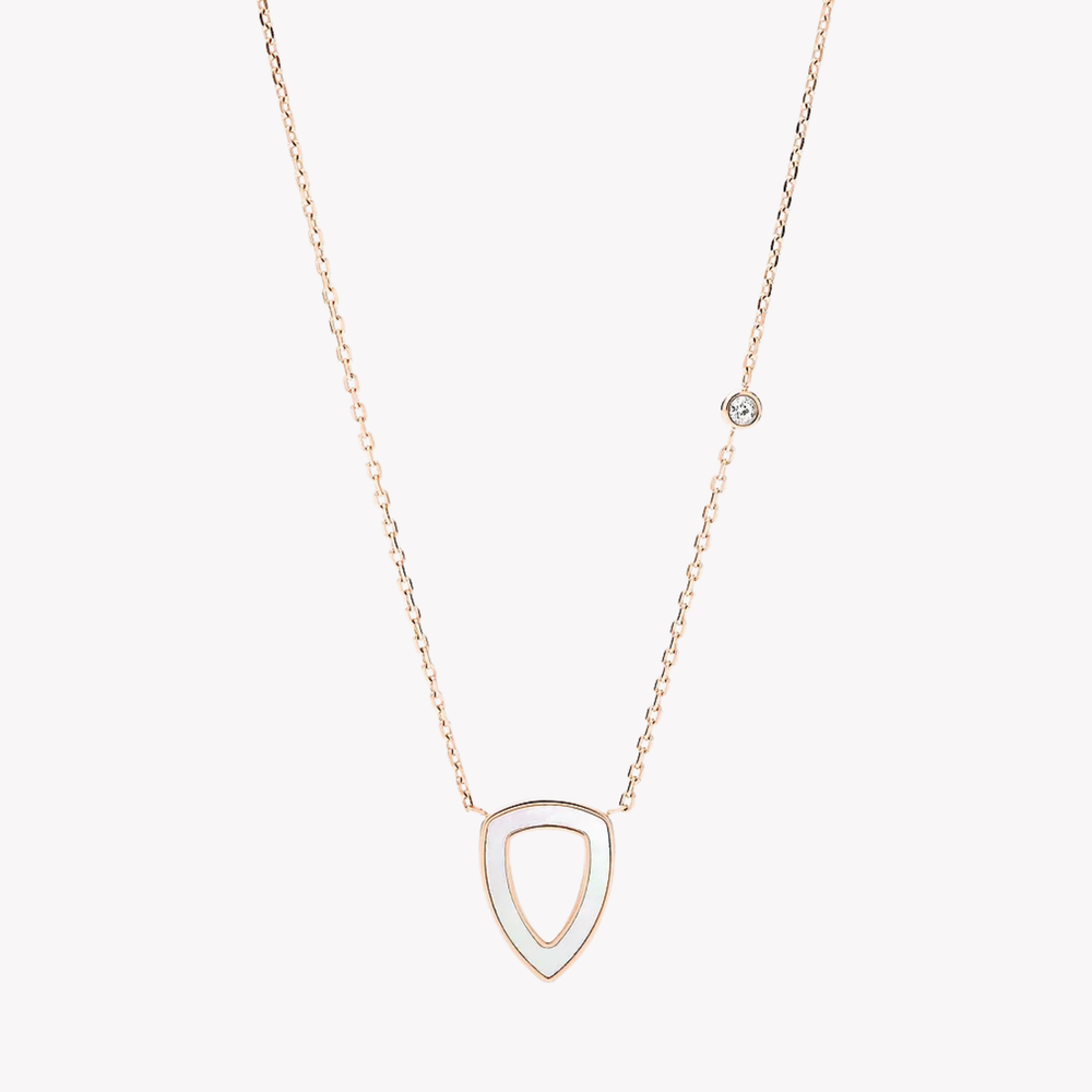 Fossil Women's Rose Gold Necklace, White Mother-of-Pearl | JF03067791