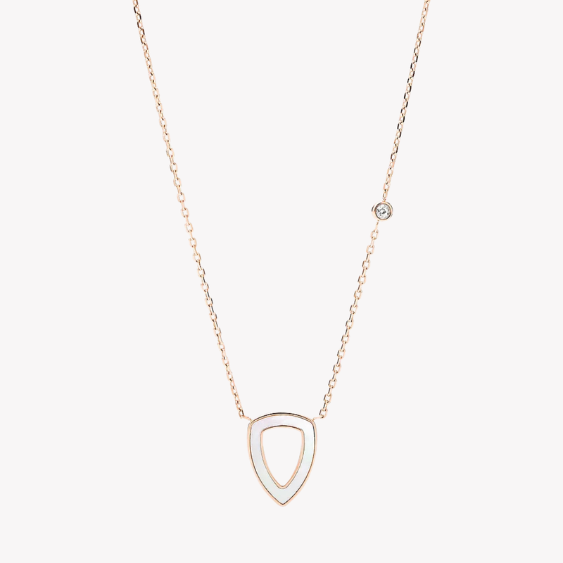Fossil Women's Rose Gold Necklace, White Mother-of-Pearl | JF03067791