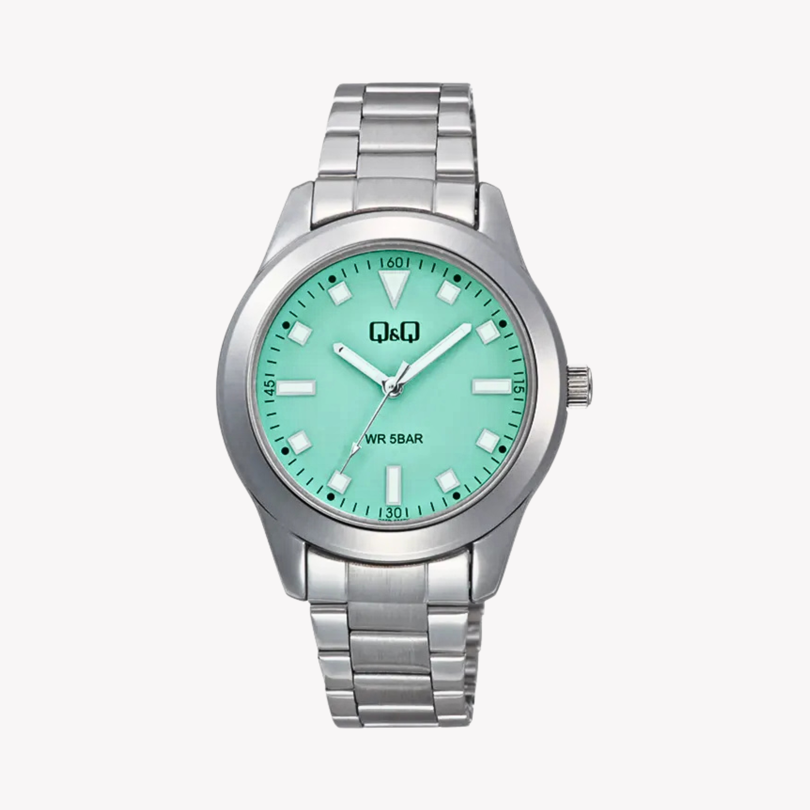 Q&Q Women's Silver Watch, Tiffany Blue Dial | Q35B-007PY