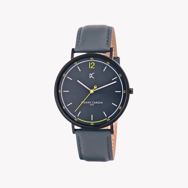 Pierre Cardin Men's Gray Leather Watch, Stainless Steel | Cbn.3010 by i-watch