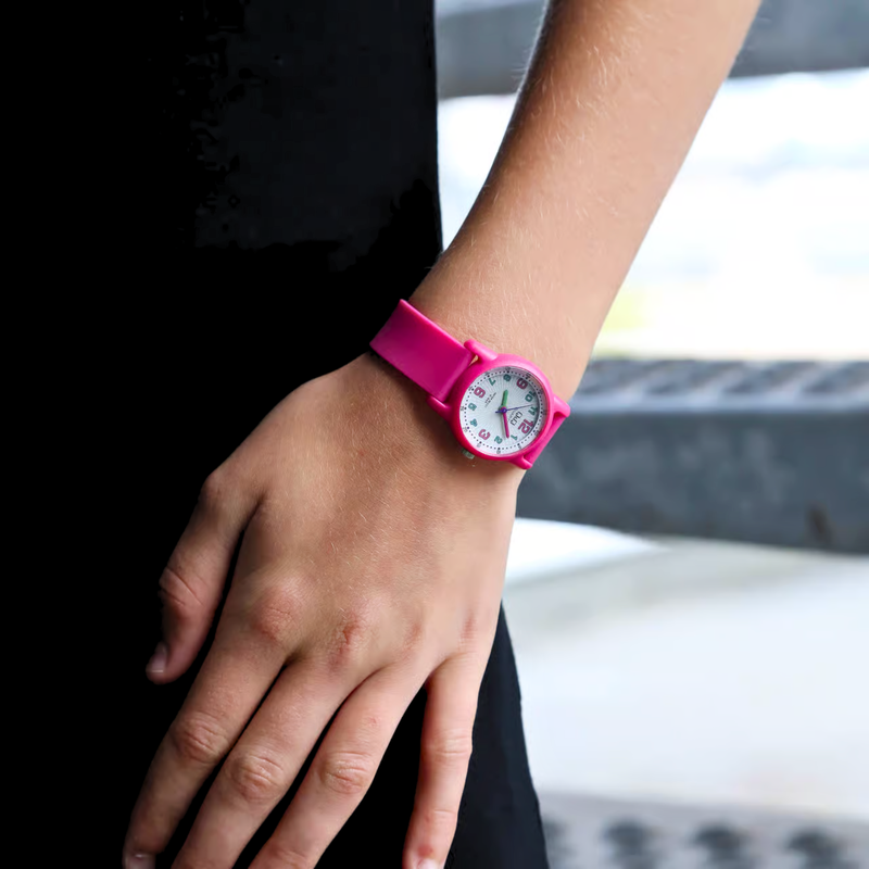 Q&Q Unisex Pink Unisex Watch, White Dial | VR41J002Y