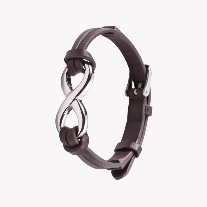 Zink Men's Brown Leather & Stainless Steel Bracelet | Zjbc035brp-A by i-watch