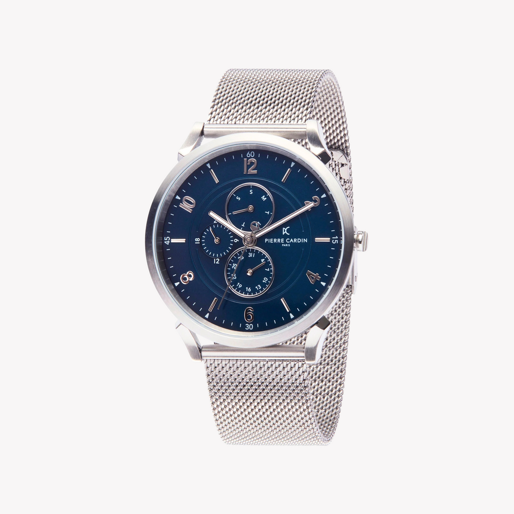 Pierre Cardin Men's Silver Stainless Steel Watch, Blue Dial | Cpi.2028 by i-watch