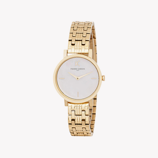 Pierre Cardin Women's Gold Watch, White Mother Of Pearls | Ccm.0527