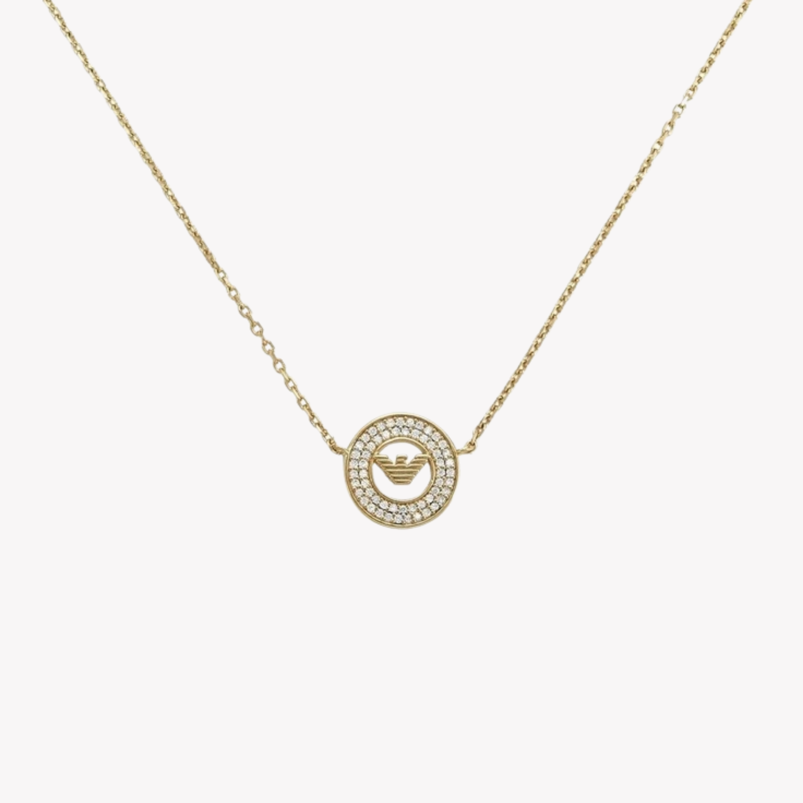 Emporio Armani Women's Gold Necklace, Crystal-Set Logo Coin | EG3628710